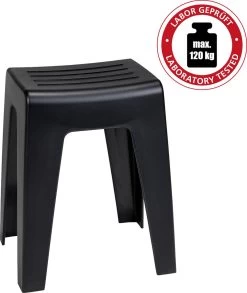 WENKO Badkamerkruk Kumba 38x47cm In Zwart Kunststof - Douchekruk -Grohe Winkel 1010x1200 2