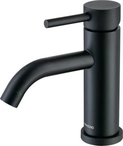 LOMAZOO Wastafelkraan Zwart Nova - Zwarte Wastafelkraan - Badkamerkraan Zwart - Zwarte Badkamerkraan