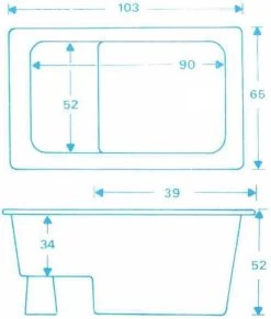 Saqu Zitbad - Mobiel Bad - 103x65cm - Wit - Incl Bijbehorende Poot En Zonder Afvoer -Grohe Winkel 1018x1200 1