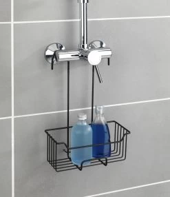 WENKO Doucherek Milo 25x36cm RVS Zwart - Doucherek Zonder Boren - Doucherek Hangend Zwart -Grohe Winkel 1037x1200 2