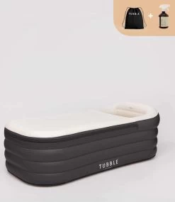 Tubble® Tubble® Royale Opblaasbaar Ligbad - Onyx Black – Voor Volwassenen Tot 188cm - Opbouwbaar - 255L - Inclusief Tubble Cleaner