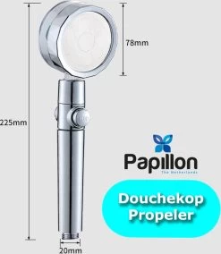 Papillon Douchekop - Turbo Hoge Druk - Met Waterfilter - Blauw -Grohe Winkel 1043x1200 1