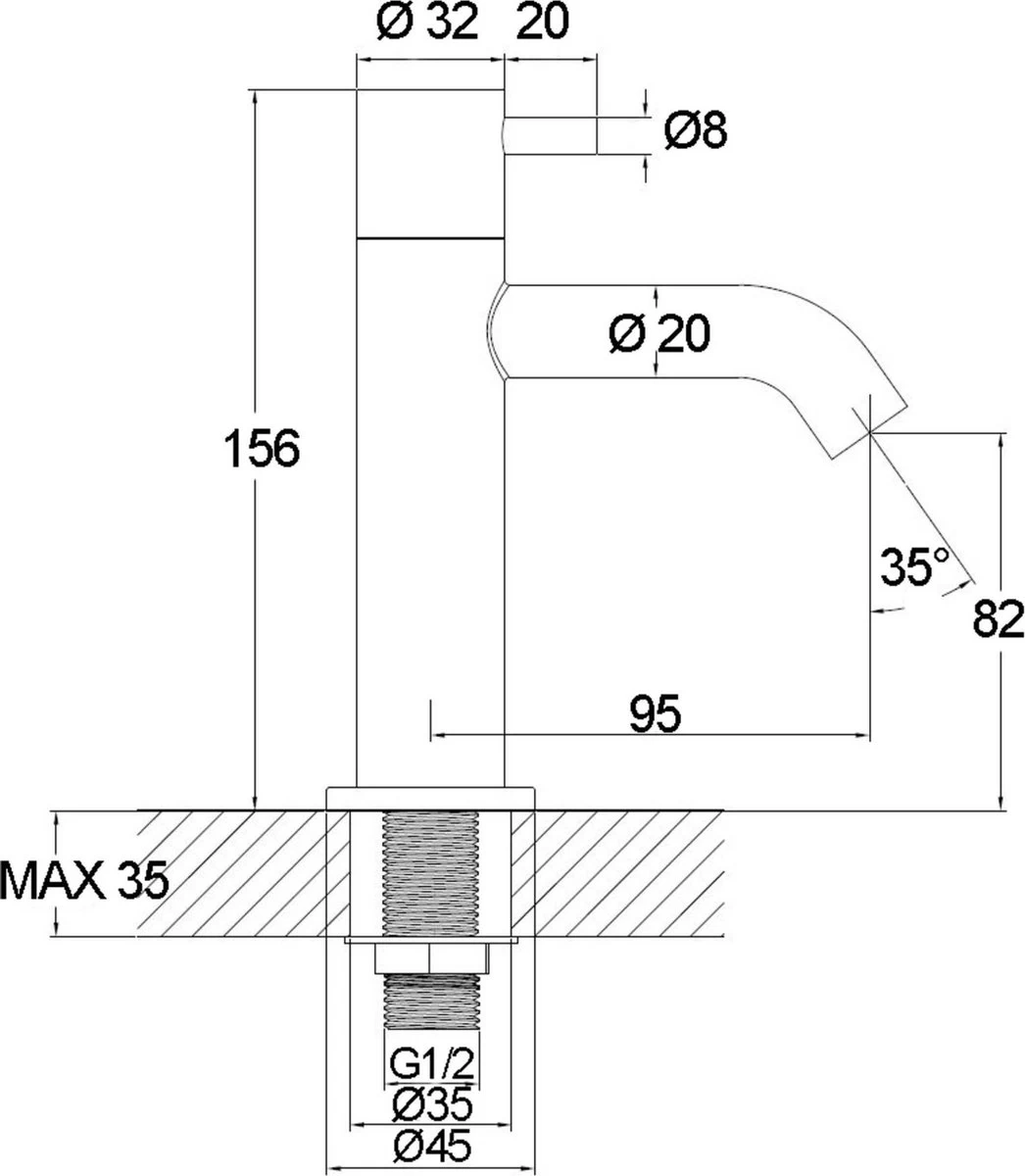 Merkloos Saqu Eurotrend Fonteinkraan - Hoog Model - Toiletkraan - Koudwaterkraan - Mat Zwart 11 Merkloos Saqu Eurotrend Fonteinkraan - Hoog Model - Toiletkraan - Koudwaterkraan - Mat Zwart - Image 11