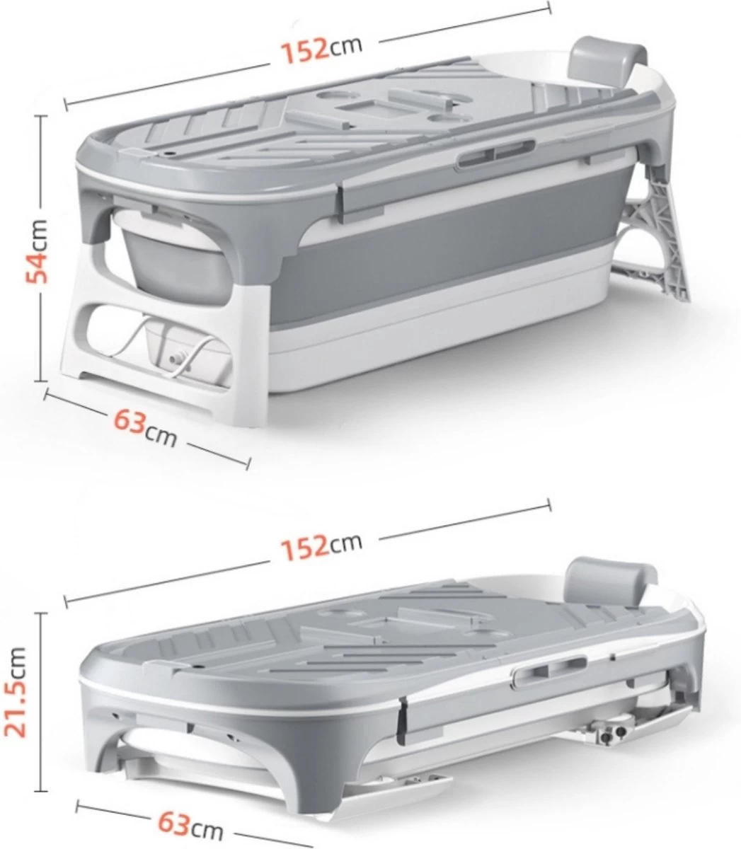 Livista® - Opvouwbaar Bad - Stoombad Grijs - Zitbad - Inklapbaar - Bath Bucket - 152 CM LANG - XL - Incl. Rugkussen, Stoommachine En Bad Accessoires 3 Livista® - Opvouwbaar Bad - Stoombad Grijs - Zitbad - Inklapbaar - Bath Bucket - 152 CM LANG - XL - Incl. Rugkussen, Stoommachine En Bad Accessoires - Image 3