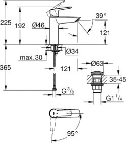 GROHE QuickFix Start Waterbesparende Wastafelkraan - Met EcoJoy® - Incl. Push-open Waste - Chroom - 23746002 -Grohe Winkel 1062x1200 2