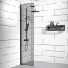 Badplaats Douchewand Rizani 40 Cm X 200 Cm - Zwart – Getint Rookglas Inloopdouche 8 Mm Veiligheidsglas