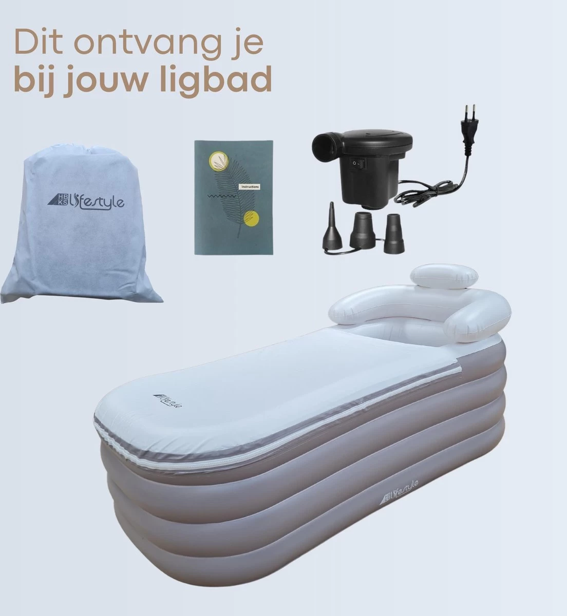 HBKS Lifestyle Bad – Opblaasbaar Ligbad – Bath Bucket – Zitbad Voor Volwassenen - Ijsbad Wim Hof Methode - Badkuip – Ice Bath – Rosegold 8 HBKS Lifestyle Bad – Opblaasbaar Ligbad – Bath Bucket – Zitbad Voor Volwassenen - Ijsbad Wim Hof Methode - Badkuip – Ice Bath – Rosegold - Image 8