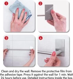 Tatkraft John - Zelkflevende Handdoekstang - Vaatdoek/Keukengerei/Handdoeken Stang Houder Rek Handdoekenrek Muur Steun - Wand Ophangsysteem Voor In De Keuken/Badkamer/Keukenkast - Handdoekrek Handdoekenstang - Zonder Boren - Geborsteld RVS - 40CM -Grohe Winkel 1111x1200 2