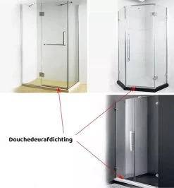 Minismus Douchedeurafdichting Met Waterkering (2 Strips Van 1 Meter, Makkelijk Inkortbaar) - Waterstopper Geschikt Voor Glas Van 6 Tot 8 Mm - Douchedorpel - Lekstrip Voor Horizontale Bevestiging -Grohe Winkel 1113x1200