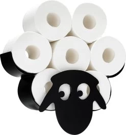 Toiletrol Houder - Zwart - Schaap - WC Rolhouder - Hangend