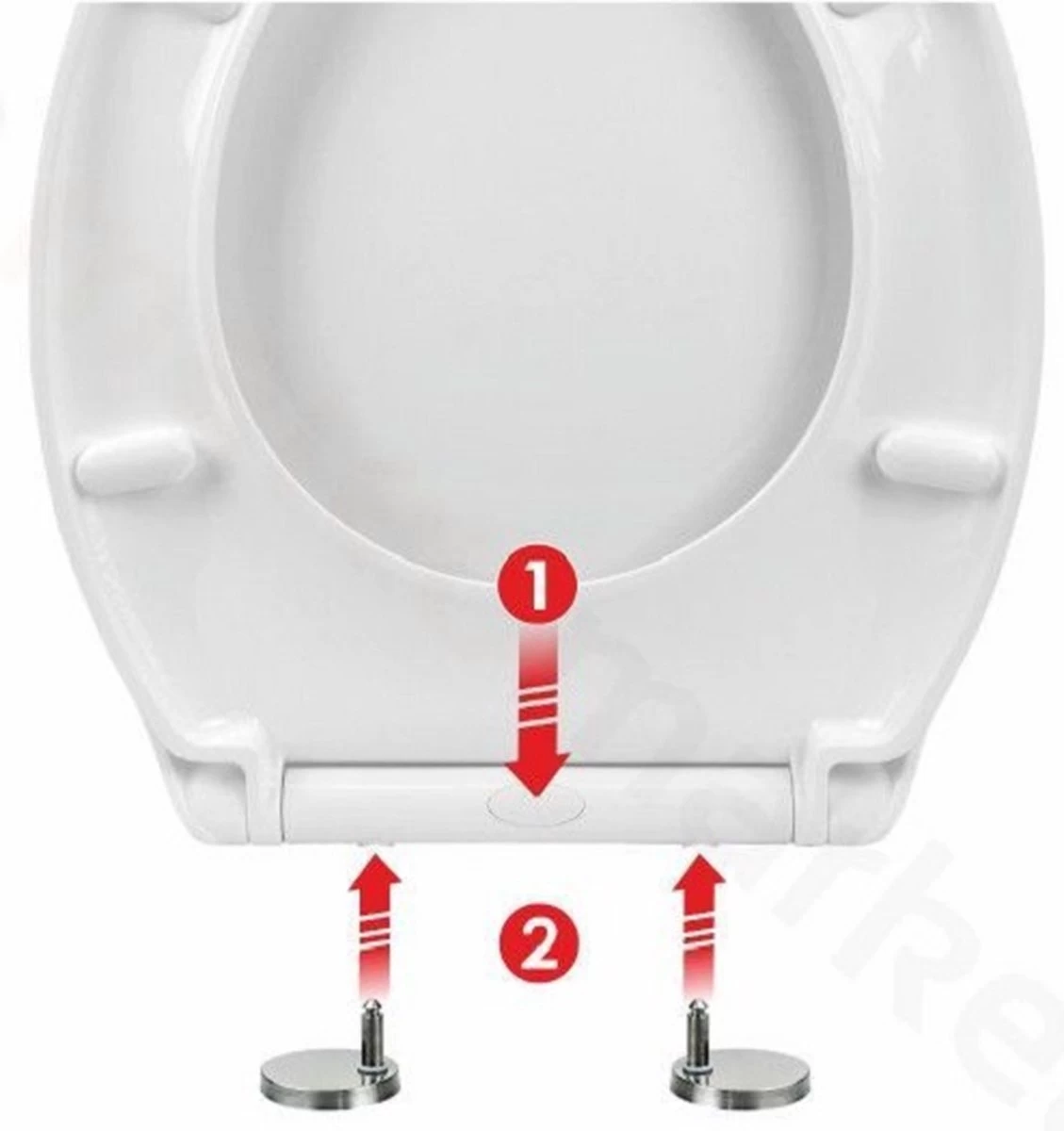 Sanitary WC-bril Met Print - Kunstof - Softcolse - RVS Schanieren - Afklikbaar 5 Sanitary WC-bril Met Print - Kunstof - Softcolse - RVS Schanieren - Afklikbaar - Image 5