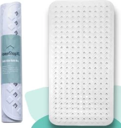 The Original - Douchemat Antislip - Wit - 88x40cm - Antislipmat Badmat Voor Bad & Douche - Anti Slip Mat Met Zuignappen -Grohe Winkel 1130x1200