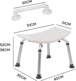 Life&Home Douchekruk - Wandbeugel Bijgeleverd - Douchestoel - 6 Hoogtes - Max 130 Kg - Handgrepen 14 Life&Home Douchekruk - Wandbeugel Bijgeleverd - Douchestoel - 6 Hoogtes - Max 130 Kg - Handgrepen -Grohe Winkel 1132x1200 1