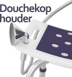 Sanicraft® Douchekruk - In Hoogte Verstelbaar - Douchekrukje - Roestvrij - 150kg Draagkracht - Comfortabel Zitkussen - Inclusief Douchekophouder, Handgrepen, Anti Slip Poten -Grohe Winkel 1132x1200 2