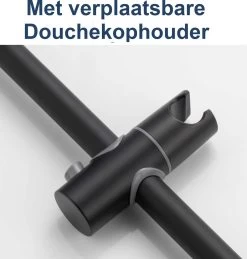Moodcare® Glijstang - Douche Glijstang - 70 Cm - Mat Zwart - Zonder Boren -Grohe Winkel 1143x1200