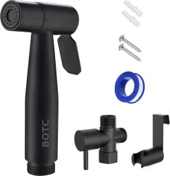 BOTC Bidet Handdouche - Shattaf - Bidet Sproeier - Bidetkraan - Zwart