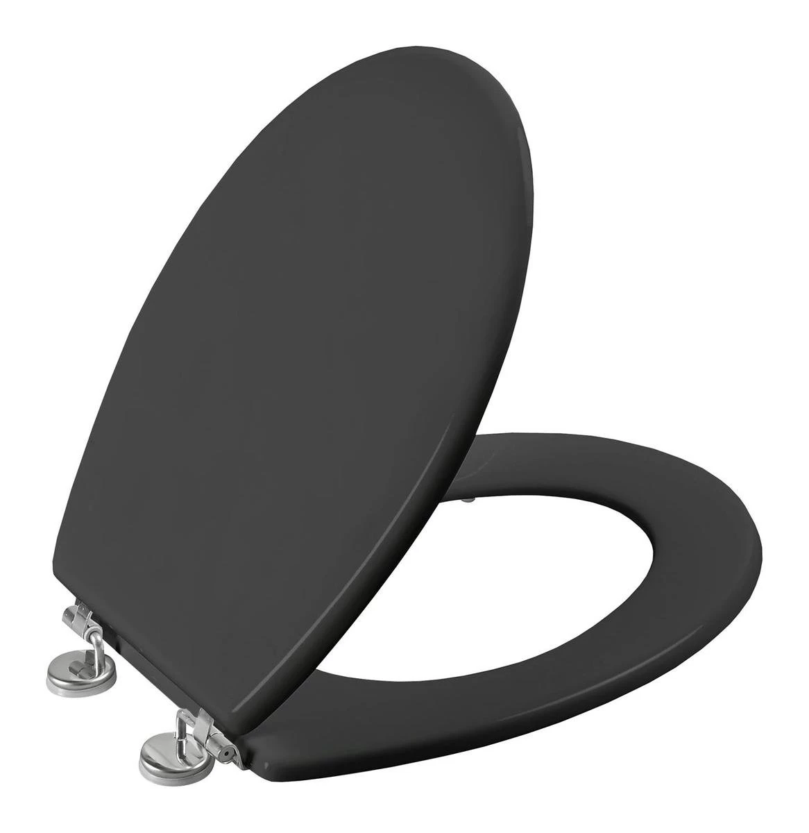 Allibert Wc-bril BOLIVA - Geperst Hout - Verchroomde Scharnieren - Grijs Gelakt 1 Allibert Wc-bril BOLIVA - Geperst Hout - Verchroomde Scharnieren - Grijs Gelakt