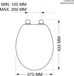 Tiger Leatherlook - Toiletbril - WC Bril - MDF - Zwart -Grohe Winkel 1166x1200 6