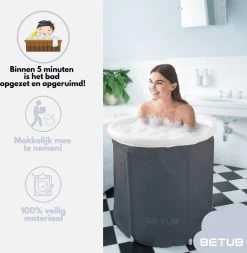 BETUB Zitbad Opvouwbare Badkuip Folding Bath Bathtub – Zit Zwembad – Ijsbad – Warm Bad – Ontspanning – Voor Onder De Douche – Tuin - Balkon Incl. Zitkussen -Grohe Winkel 1173x1200 3