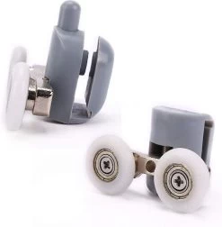 Merkloos Wielen Voor Douchedeur, Rollen Voor Douchedeur, Wieltjes, Douchedeur, 4 X Boven En 4 X Onder, Badkamer, 25 Mm, 8 Stuks Dubbele Wielen