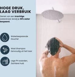EcoRain – Regendouchekop XL 30 CM – Waterbesparende Douchekop – Hoge Druk – Rechthoekig – Groot – Regendouche - Chrome -Grohe Winkel 1176x1200 1