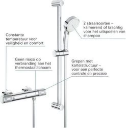 GROHE Grohtherm-1000 Performance Renovatieset - Met Thermostaatkraan, Koppelingen, Glijstang En Hoofddouche - CoolTouch - Chroom 23 GROHE Grohtherm-1000 Performance Renovatieset - Met Thermostaatkraan, Koppelingen, Glijstang En Hoofddouche - CoolTouch - Chroom -Grohe Winkel 1178x1200 12