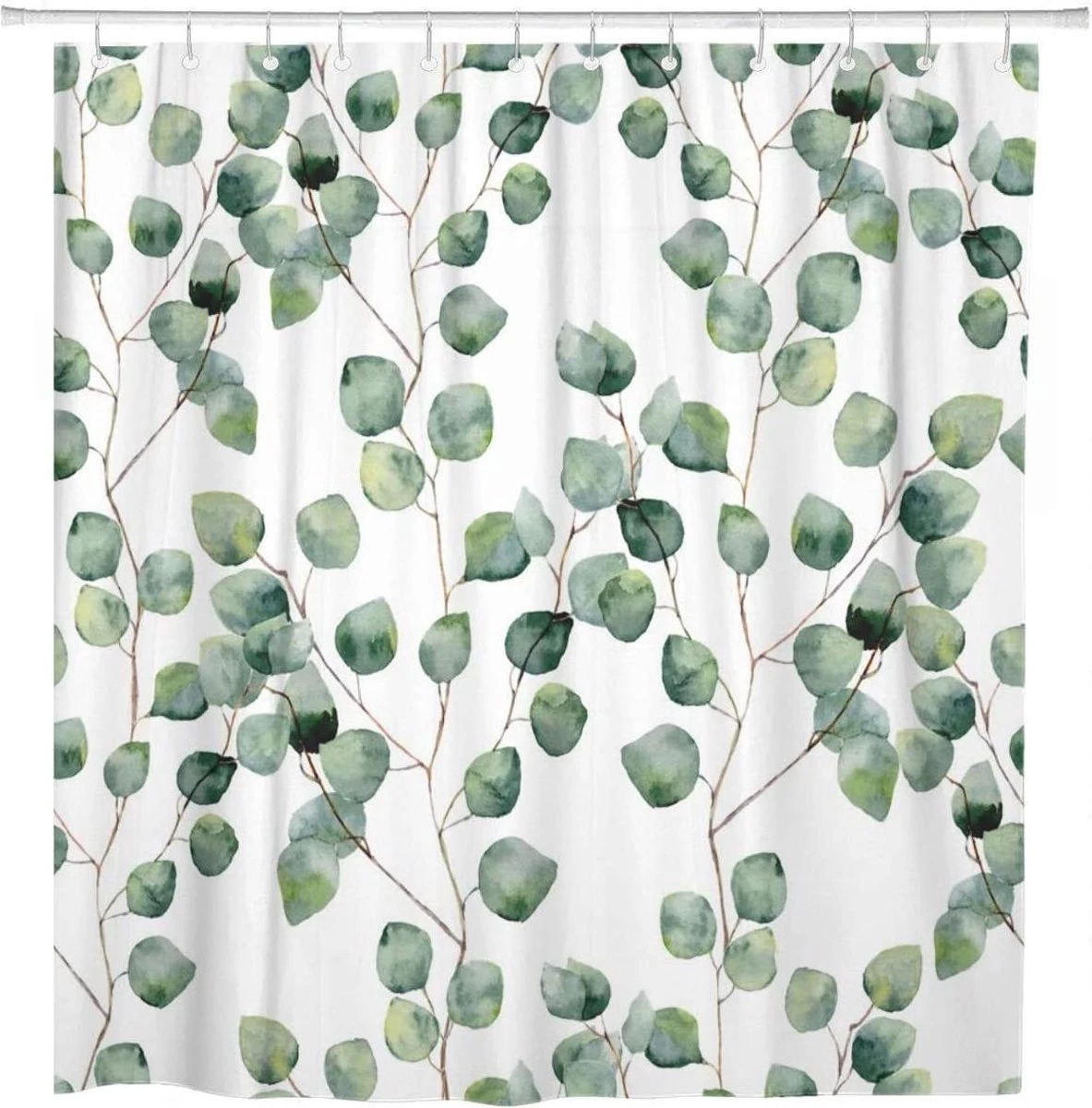 Douchegordijn - Badkamer Accessoires - Eucalyptus - 180x200 Cm 1 Douchegordijn - Badkamer Accessoires - Eucalyptus - 180x200 Cm