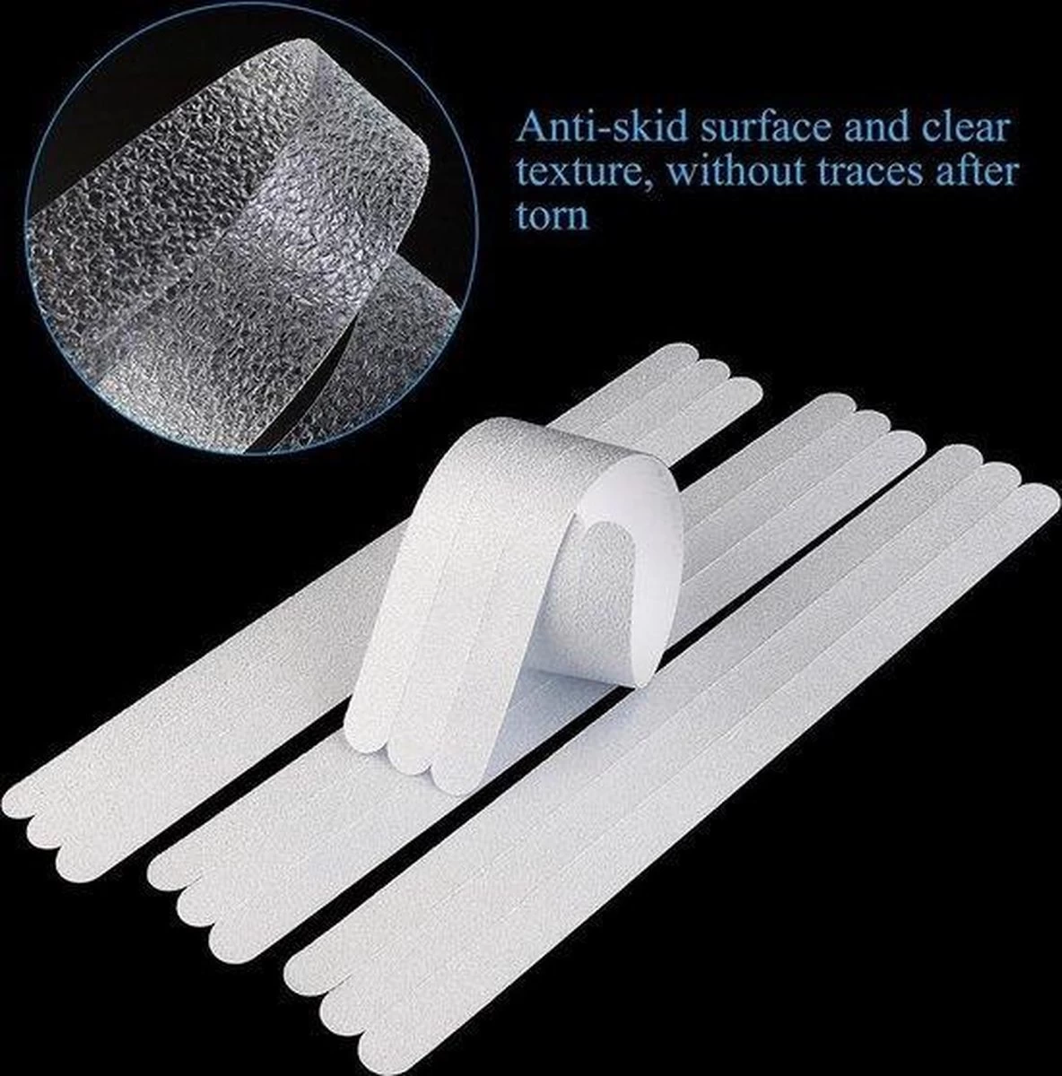 Zelfklevende Antislip Stickers - Antislip Strips 12 STUKS - 20x2 CM - Douche/Bad/Trap Plakstrip 2 Zelfklevende Antislip Stickers - Antislip Strips 12 STUKS - 20x2 CM - Douche/Bad/Trap Plakstrip - Image 2