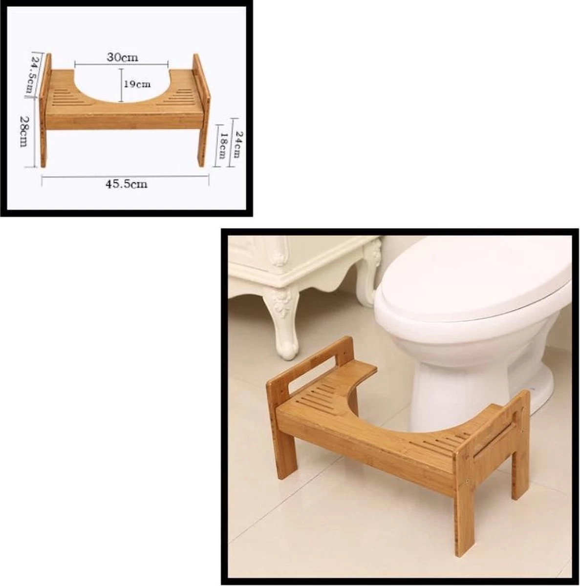 Merkloos Decopatent® Bamboe Toiletkrukje - WC Krukje - Juiste Zithouding Op Het Toilet - Betere Stoelgang Door Natuurlijke Hurkhouding 2 Merkloos Decopatent® Bamboe Toiletkrukje - WC Krukje - Juiste Zithouding Op Het Toilet - Betere Stoelgang Door Natuurlijke Hurkhouding - Image 2