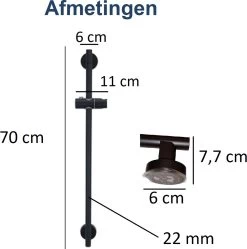 Moodcare® Glijstang - Douche Glijstang - 70 Cm - Mat Zwart - Zonder Boren -Grohe Winkel 1189x1200 7