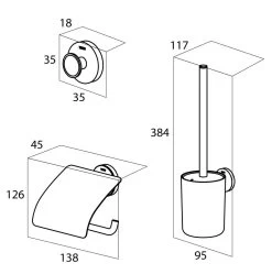 Tiger Urban Toiletaccessoireset - Toiletborstel Met Houder - Toiletrolhouder Met Klep - Handdoekhaak - Zwart -Grohe Winkel 1192x1200 9