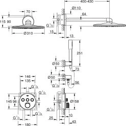 GROHE Grohtherm SmartControl Regendouche - Inbouw - ø 31 Cm - Rond -Chroom -Grohe Winkel 1193x1200