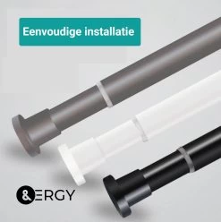 Douchestang Uitschuifbaar 70 - 110 Cm | Douchegordijn Stang | Zwart | Kledingroede Verstelbaar | Ophangsysteem | Kledingstang -Grohe Winkel 1196x1200 1