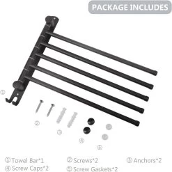 BOTC Handdoekrek - 5-armig Handdoekhouder - Handdoekstang - 180 Graden Verstelbaar - Badkamer - Zwart 11 BOTC Handdoekrek - 5-armig Handdoekhouder - Handdoekstang - 180 Graden Verstelbaar - Badkamer - Zwart -Grohe Winkel 1198x1200 23