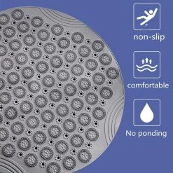 Merkloos TDR-Antislip Mat - 55x55CM - Rond - Grijs - Badmat Badkamer - Douchemat - Badkamermat - Antislipmat Voor Douche -Grohe Winkel 1198x1200 9
