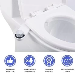 Bidet Handdouche Toilet Sproeier Shattaf Sprayer WC Papier Besparend - Enkel Spray Koud Water - Badkamer Accessoires - Freshole®
