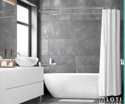 Loti Living Douchegordijn Anti Schimmel – Wit - Inclusief Ringen – Waterdicht - Polyester - Douchegordijn 180x200 Cm -Grohe Winkel 1200x1000 15