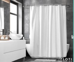 Loti Living Douchegordijn Anti Schimmel – Wit - Inclusief Ringen – Waterdicht - Polyester - Douchegordijn 180x200 Cm -Grohe Winkel 1200x1000 16