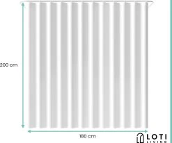 Loti Living Douchegordijn Anti Schimmel – Wit - Inclusief Ringen – Waterdicht - Polyester - Douchegordijn 180x200 Cm -Grohe Winkel 1200x1000 17