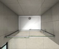 100X195cm Douchedeur Schuifdeur , 6mm Helder Antikalk NANO Veiligheidsglas, Hoogwaardige Aluminium Profielen, Chroom, 195cm Hoogte -Grohe Winkel 1200x1000 19