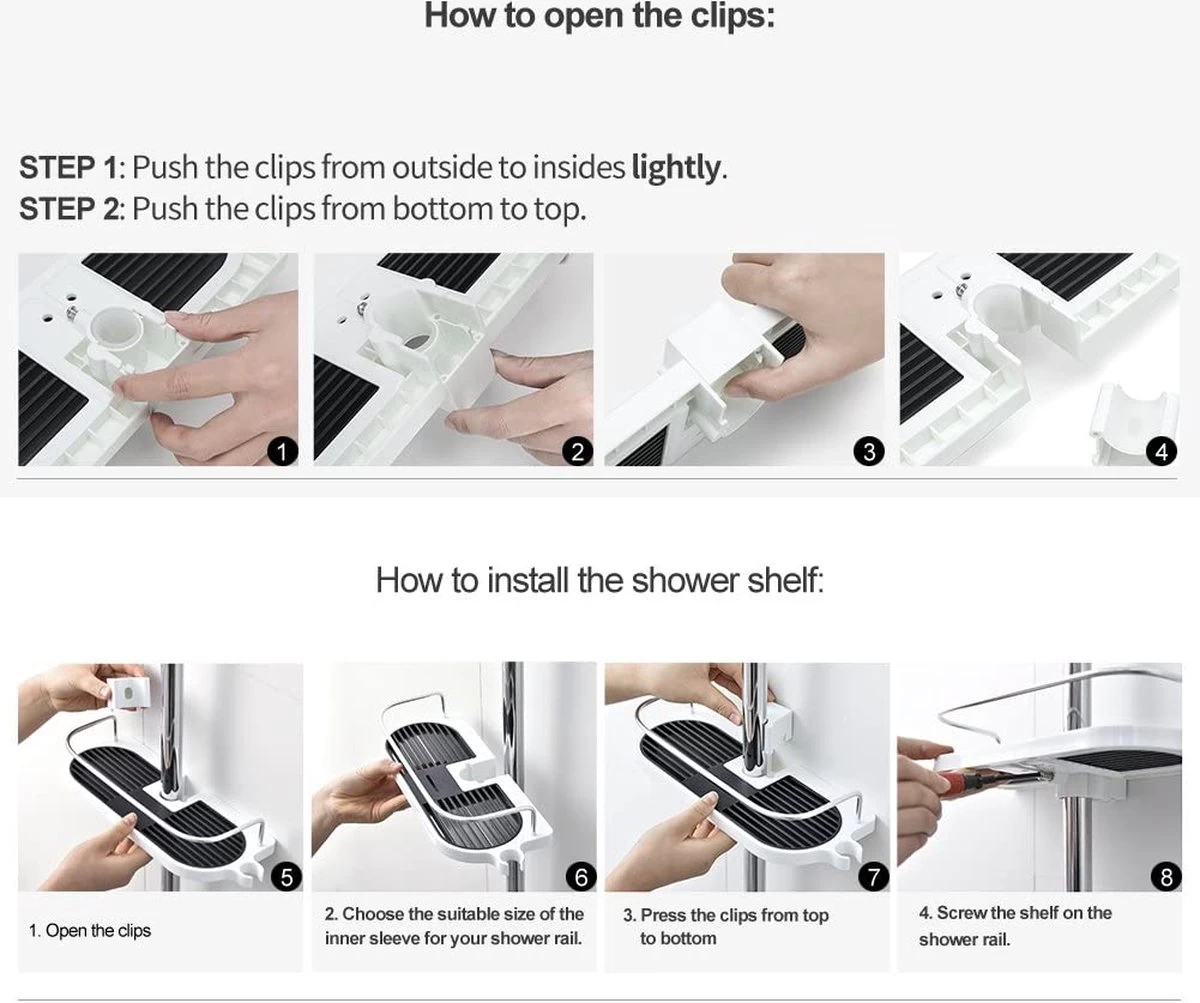 BOTC Doucherek - Zonder Boren - Doucherek Hangend – Badkamer Organizer – Douche Organizer - Doucherekje 7 BOTC Doucherek - Zonder Boren - Doucherek Hangend – Badkamer Organizer – Douche Organizer - Doucherekje - Image 7