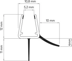 Sealskin Douchedeurafdichting Met Waterkering - Glasdikte 6 Tot 8 Mm - Lekstrip - Douchedorpel - Douchestrip - Waterstopper 12 Sealskin Douchedeurafdichting Met Waterkering - Glasdikte 6 Tot 8 Mm - Lekstrip - Douchedorpel - Douchestrip - Waterstopper -Grohe Winkel 1200x1004