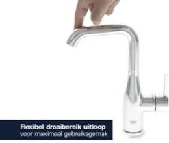 GROHE Essence New Wastafelkraan - Met EcoJoy® - Draaibare Uitloop - Zonder Waste - Chroom - 23541001 -Grohe Winkel 1200x1013