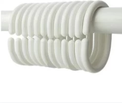 Merkloos Douchegordijn Ringen Set/12 Stuks - Wit - Ringen Douche Gordijn - Curtain Rings