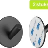Handdoekhaakjes Zelfklevend - Zwart - Haakjes Handdoek 2st - Badkamer & Keuken
