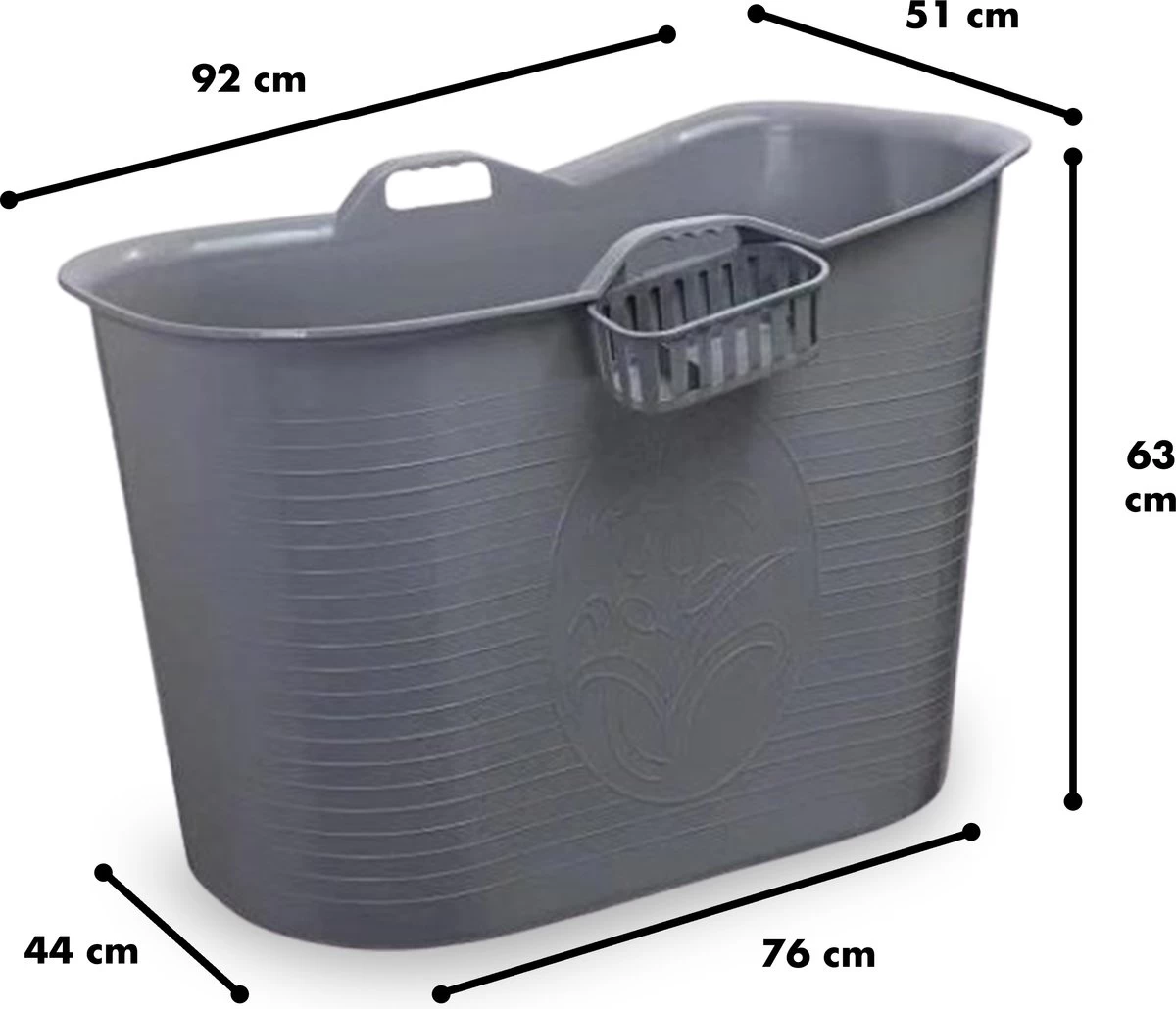 Zitbad Voor Volwassenen – 200L – Bath Bucket – Met Bruisballen – Grijs 3 Zitbad Voor Volwassenen – 200L – Bath Bucket – Met Bruisballen – Grijs - Image 3