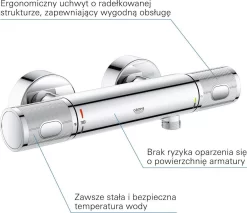 GROHE Precision Feel Thermostatische Douchekraan - EcoJoy - CoolTouch - Incl. Koppelingen - Chroom -Grohe Winkel 1200x1036