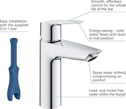 GROHE QuickFix Start Waterbesparende Wastafelkraan - Met EcoJoy® - Incl. Push-open Waste - Chroom - 23746002 -Grohe Winkel 1200x1038 7