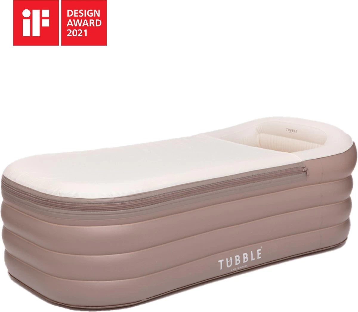Tubble® Royale Air Bath - 255L - Ambient Taupe - Opblaasbaar Ligbad – Voor Volwassenen 1 Tubble® Royale Air Bath - 255L - Ambient Taupe - Opblaasbaar Ligbad – Voor Volwassenen