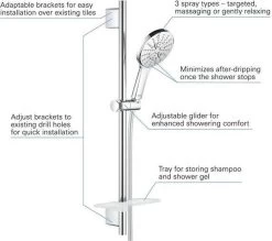 GROHE Rainshower SmartActive 130 Glijstangset - 60 Cm - Met Zeepschaal - Chroom - 26575000 -Grohe Winkel 1200x1063 1